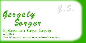 gergely sorger business card